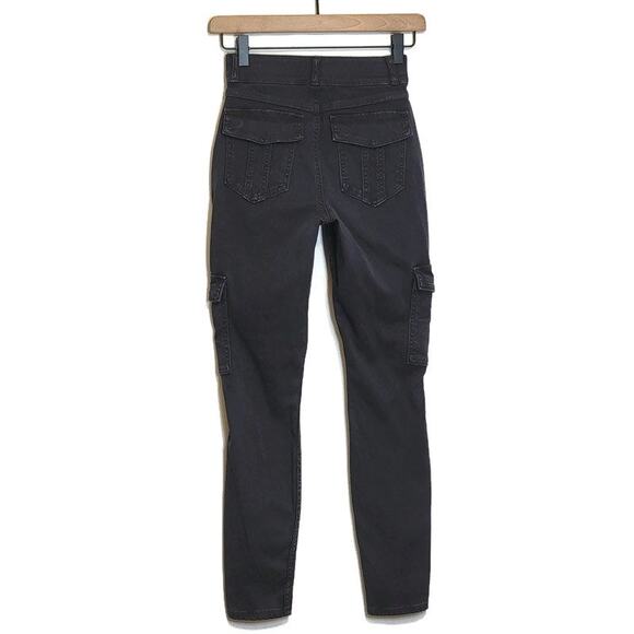 Spanx Cargo Stretch Twill Ankle Mid Rise Slim Fitting Black Skinny Pant Size XS - Picture 9 of 16